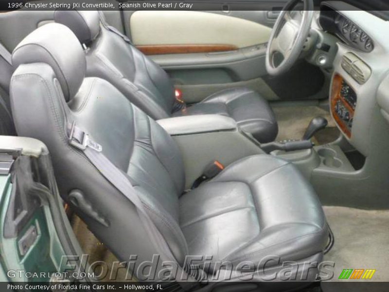 Spanish Olive Pearl / Gray 1996 Chrysler Sebring JXi Convertible