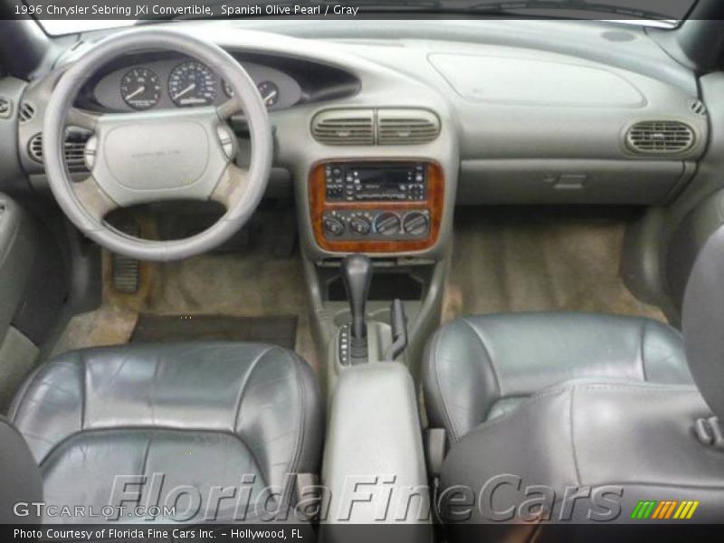 Spanish Olive Pearl / Gray 1996 Chrysler Sebring JXi Convertible