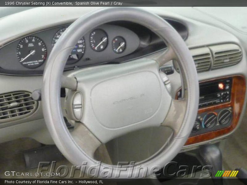 Spanish Olive Pearl / Gray 1996 Chrysler Sebring JXi Convertible