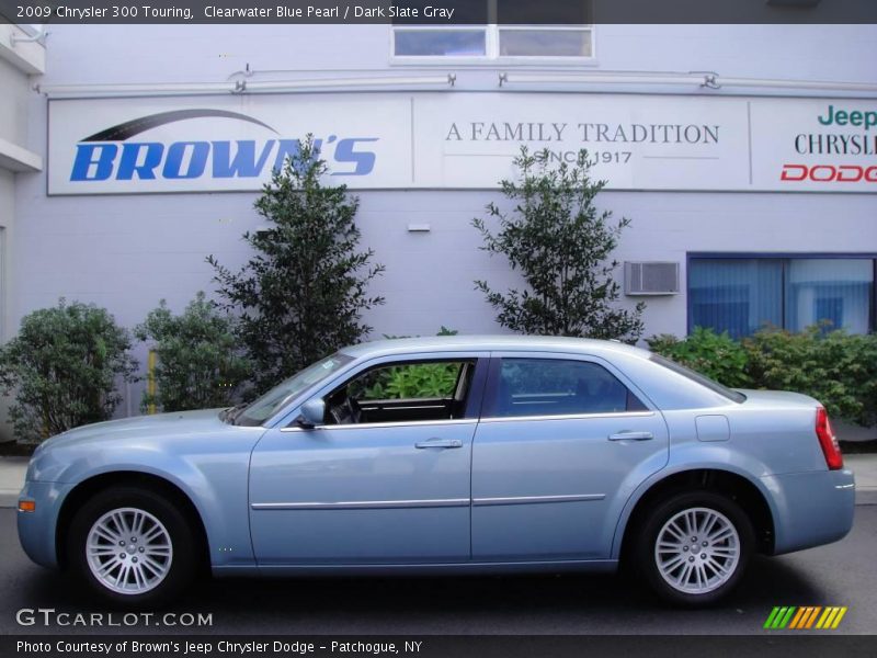 Clearwater Blue Pearl / Dark Slate Gray 2009 Chrysler 300 Touring