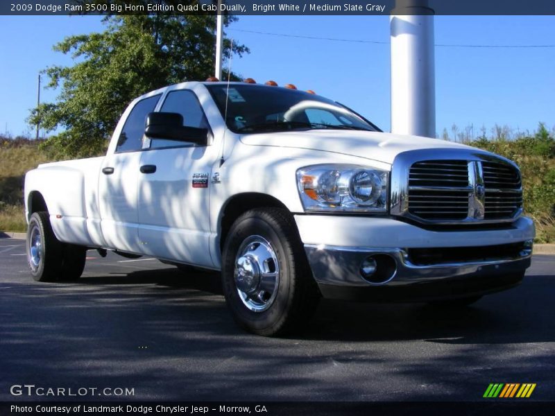 Bright White / Medium Slate Gray 2009 Dodge Ram 3500 Big Horn Edition Quad Cab Dually