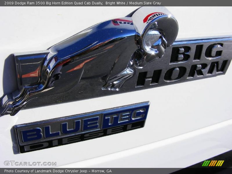 Bright White / Medium Slate Gray 2009 Dodge Ram 3500 Big Horn Edition Quad Cab Dually