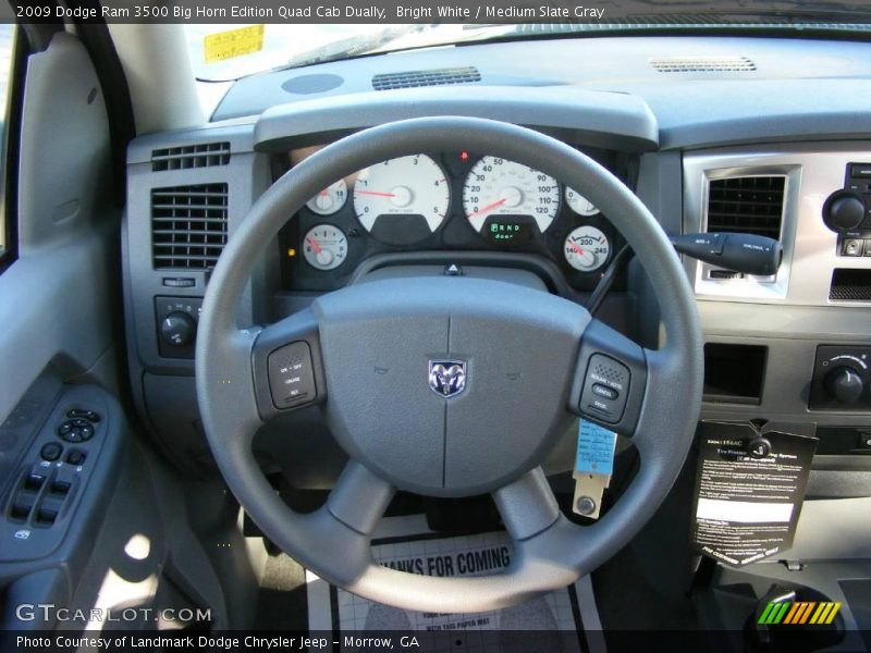Bright White / Medium Slate Gray 2009 Dodge Ram 3500 Big Horn Edition Quad Cab Dually