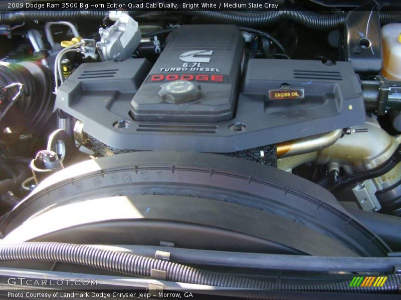 Bright White / Medium Slate Gray 2009 Dodge Ram 3500 Big Horn Edition Quad Cab Dually