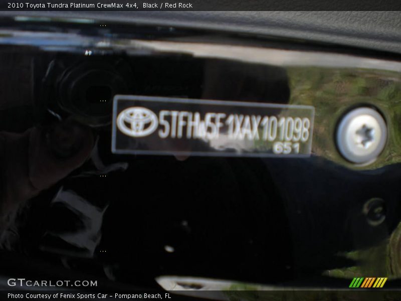 Black / Red Rock 2010 Toyota Tundra Platinum CrewMax 4x4