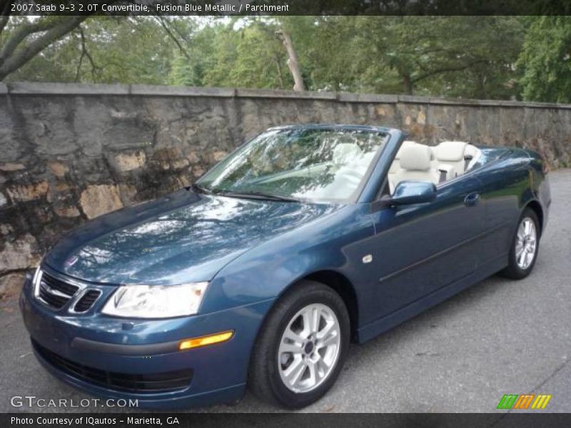 Fusion Blue Metallic / Parchment 2007 Saab 9-3 2.0T Convertible