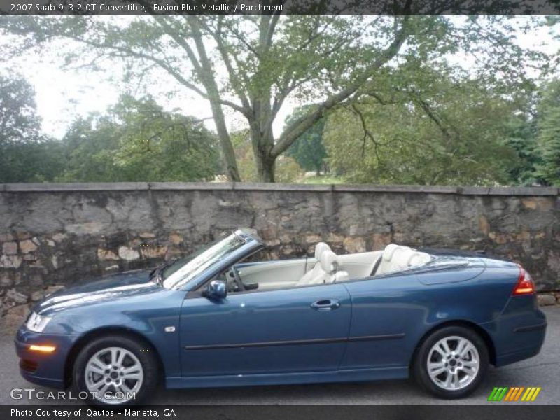 Fusion Blue Metallic / Parchment 2007 Saab 9-3 2.0T Convertible