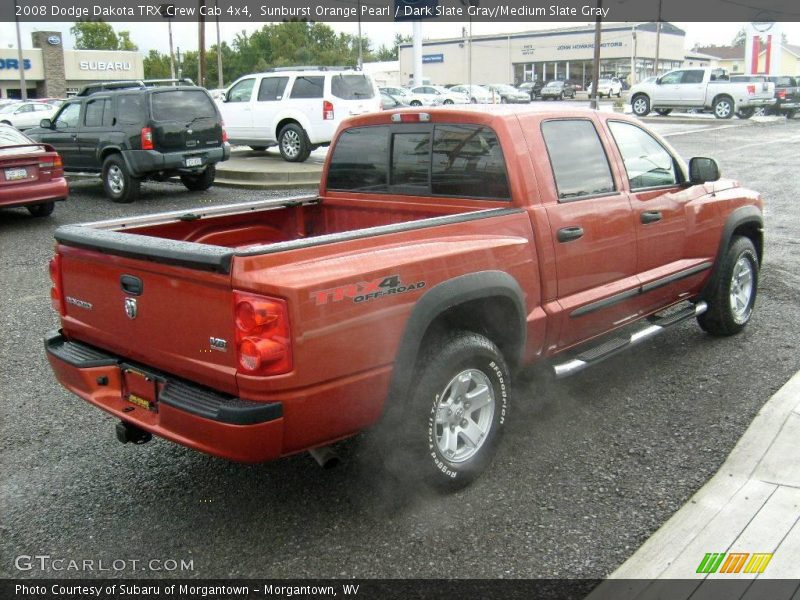 Sunburst Orange Pearl / Dark Slate Gray/Medium Slate Gray 2008 Dodge Dakota TRX Crew Cab 4x4
