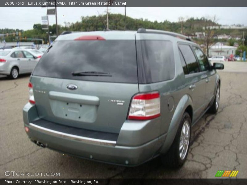 Titanium Green Metallic / Camel 2008 Ford Taurus X Limited AWD