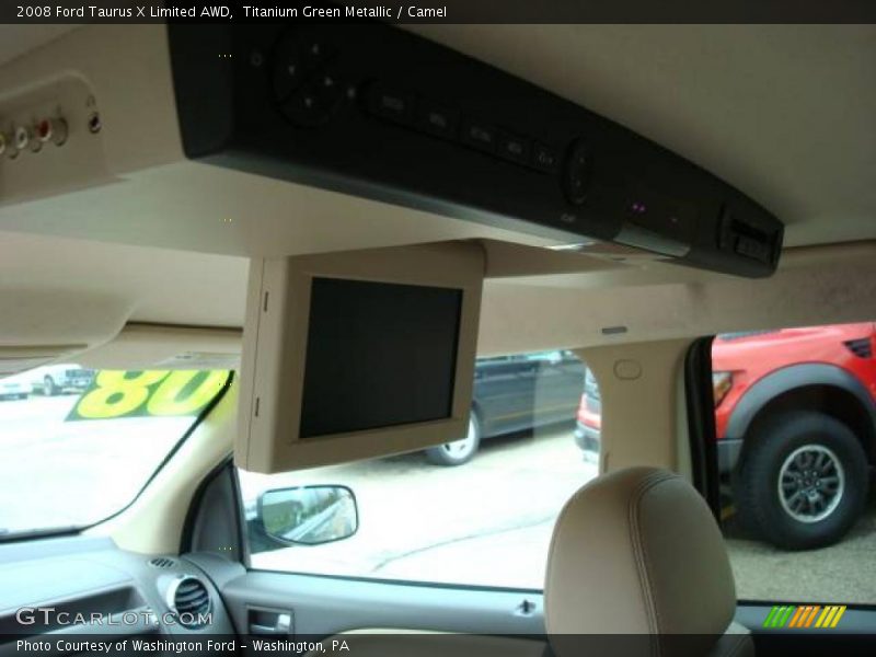 Titanium Green Metallic / Camel 2008 Ford Taurus X Limited AWD