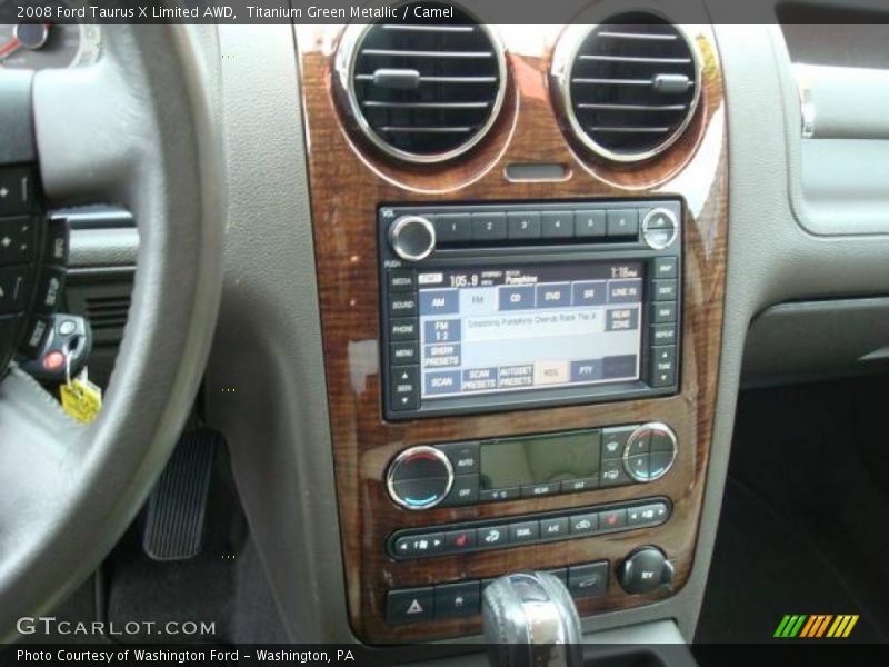 Titanium Green Metallic / Camel 2008 Ford Taurus X Limited AWD