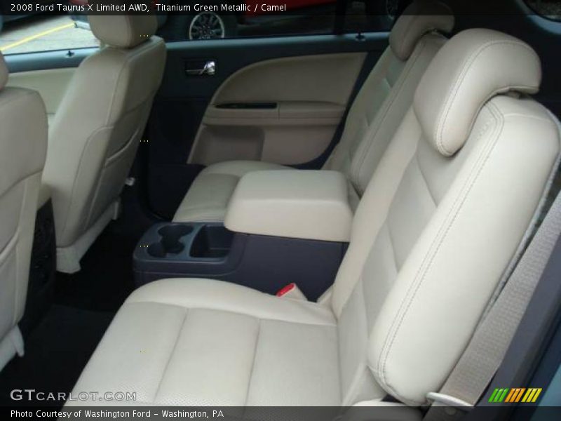 Titanium Green Metallic / Camel 2008 Ford Taurus X Limited AWD