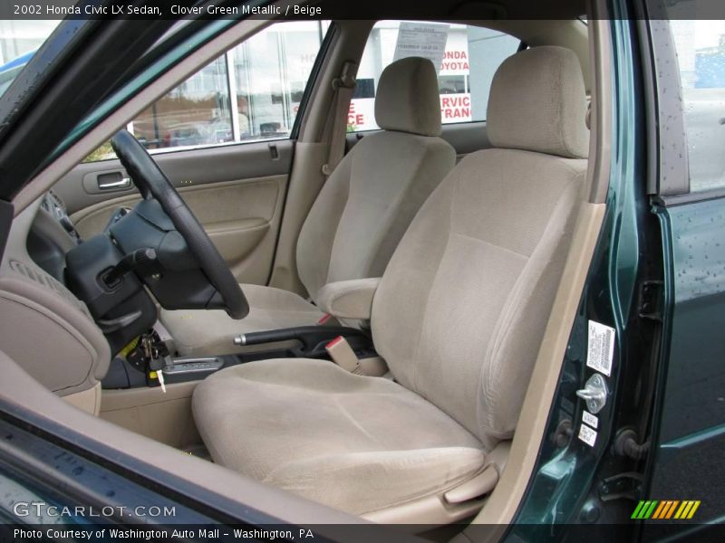 Clover Green Metallic / Beige 2002 Honda Civic LX Sedan