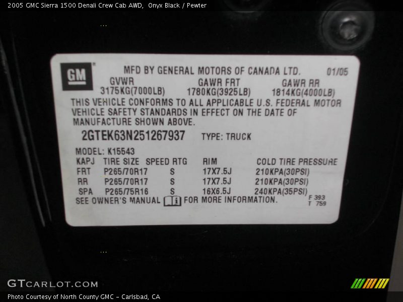 Onyx Black / Pewter 2005 GMC Sierra 1500 Denali Crew Cab AWD