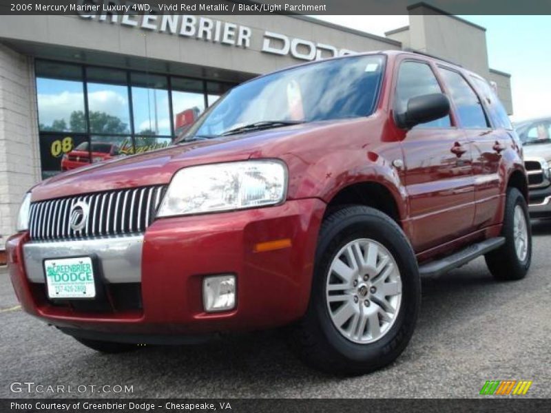 Vivid Red Metallic / Black/Light Parchment 2006 Mercury Mariner Luxury 4WD