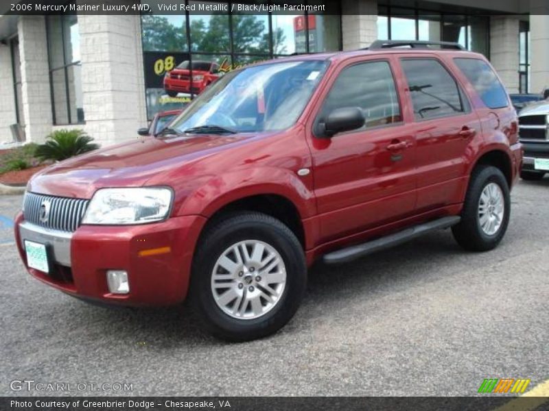 Vivid Red Metallic / Black/Light Parchment 2006 Mercury Mariner Luxury 4WD