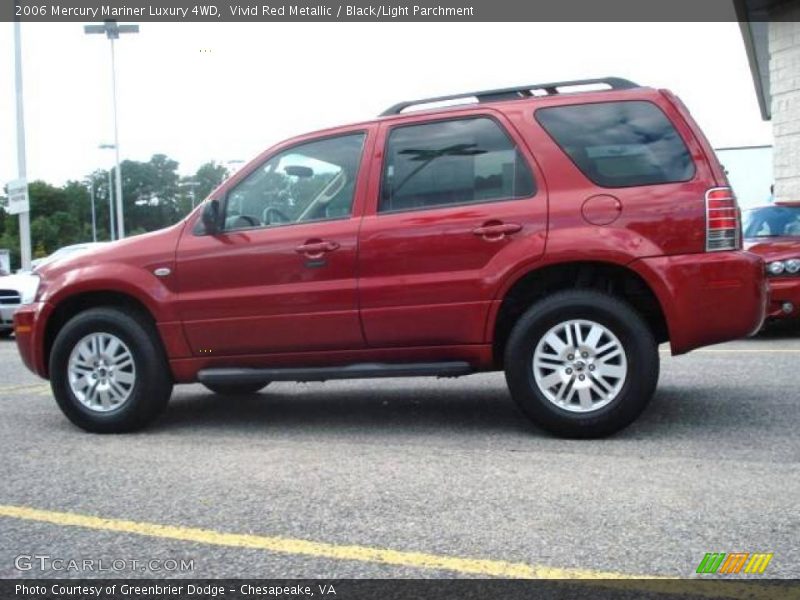 Vivid Red Metallic / Black/Light Parchment 2006 Mercury Mariner Luxury 4WD