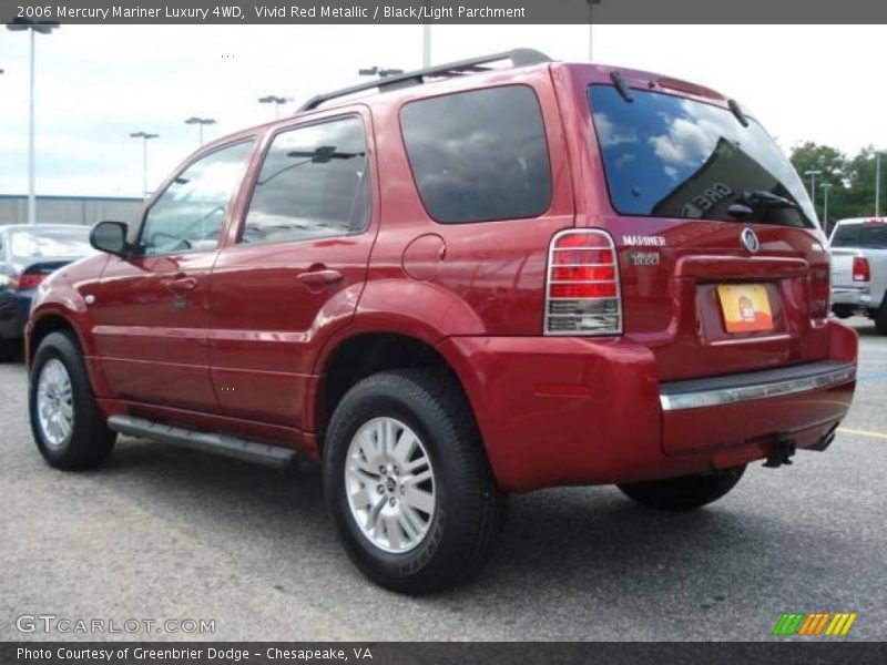 Vivid Red Metallic / Black/Light Parchment 2006 Mercury Mariner Luxury 4WD