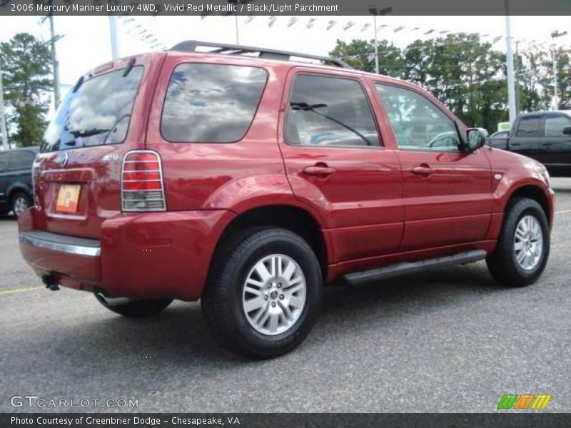 Vivid Red Metallic / Black/Light Parchment 2006 Mercury Mariner Luxury 4WD