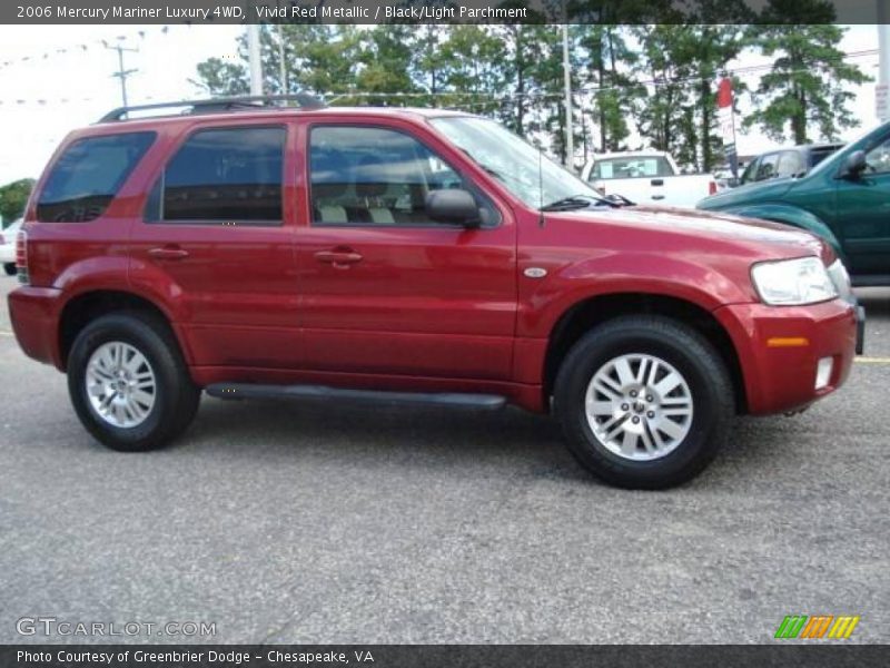 Vivid Red Metallic / Black/Light Parchment 2006 Mercury Mariner Luxury 4WD