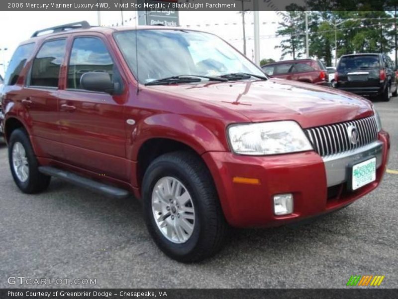Vivid Red Metallic / Black/Light Parchment 2006 Mercury Mariner Luxury 4WD