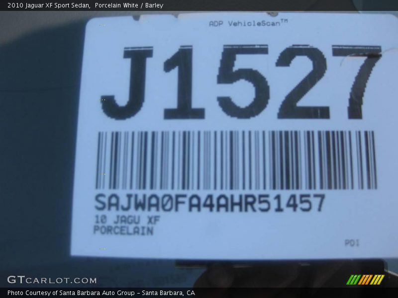 Porcelain White / Barley 2010 Jaguar XF Sport Sedan
