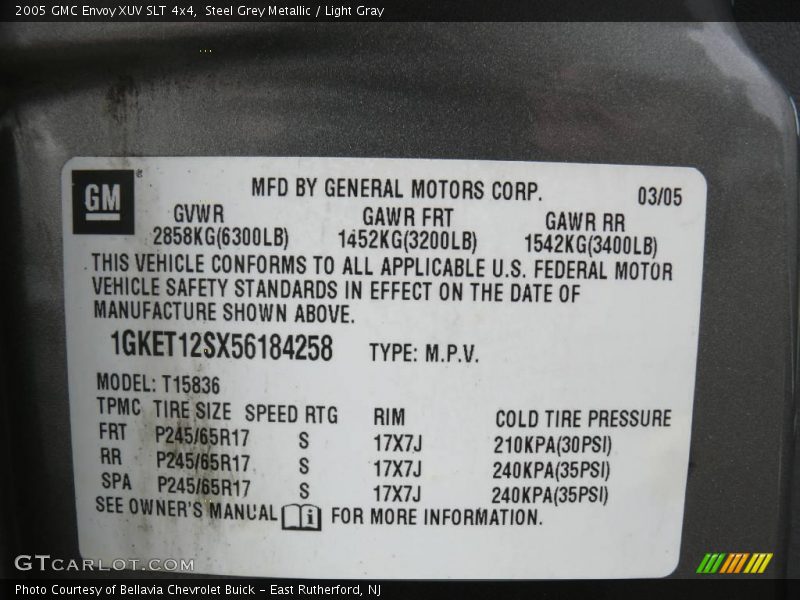 Steel Grey Metallic / Light Gray 2005 GMC Envoy XUV SLT 4x4
