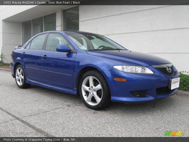 Sonic Blue Pearl / Black 2003 Mazda MAZDA6 s Sedan