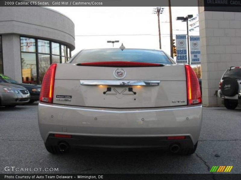 Gold Mist / Cashmere/Cocoa 2009 Cadillac CTS Sedan
