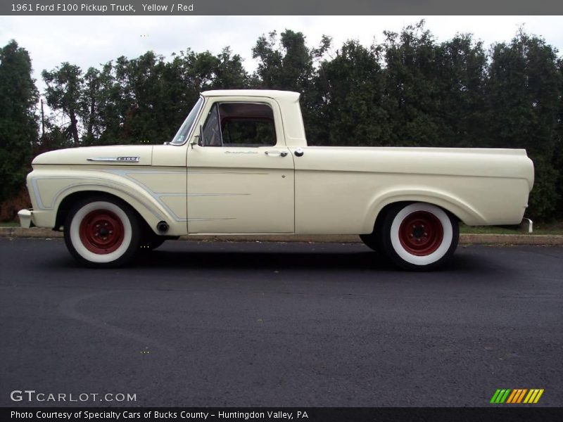 Yellow / Red 1961 Ford F100 Pickup Truck