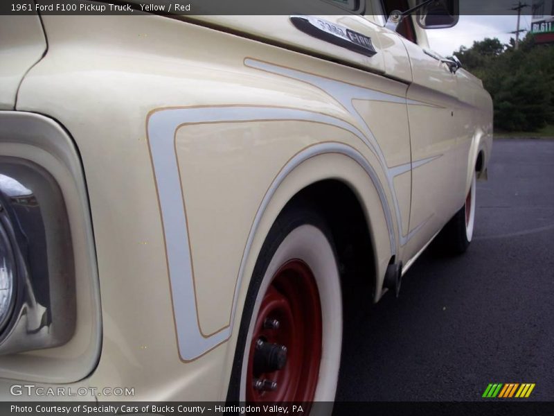 Yellow / Red 1961 Ford F100 Pickup Truck