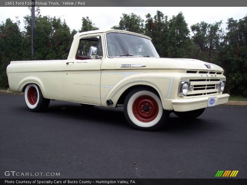 Yellow / Red 1961 Ford F100 Pickup Truck