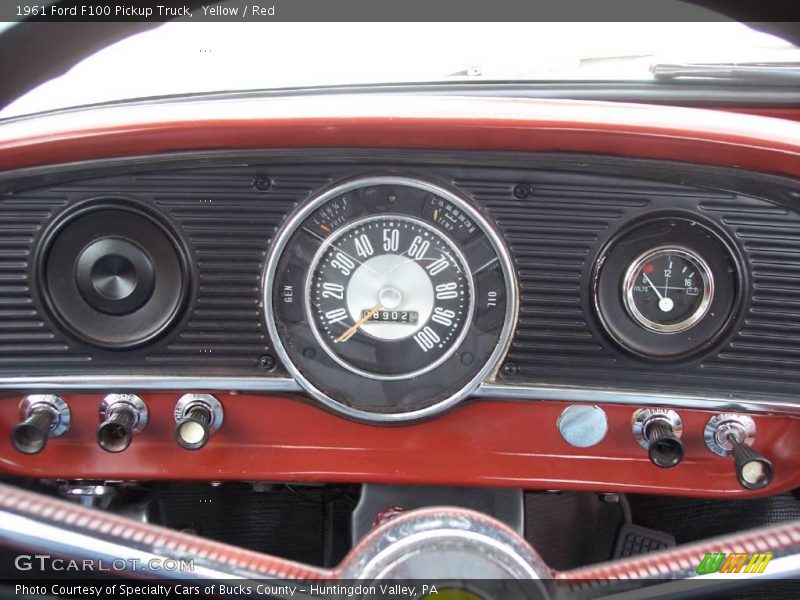 Yellow / Red 1961 Ford F100 Pickup Truck