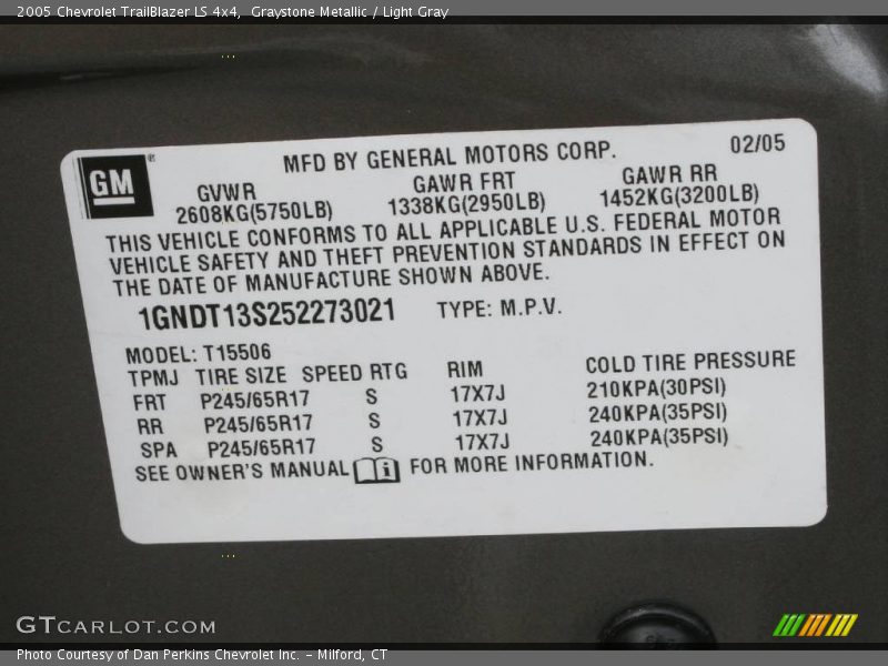 Graystone Metallic / Light Gray 2005 Chevrolet TrailBlazer LS 4x4