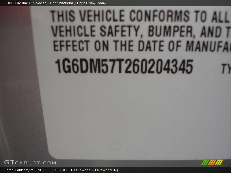 Light Platinum / Light Gray/Ebony 2006 Cadillac CTS Sedan