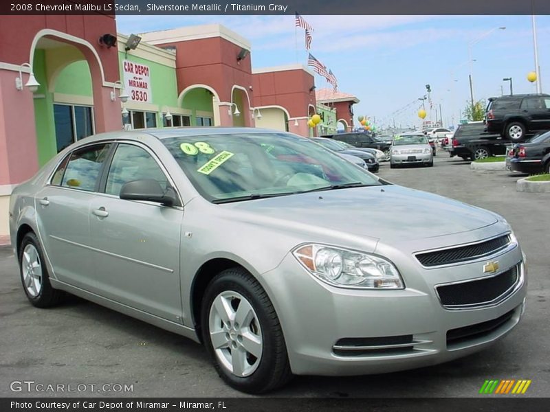 Silverstone Metallic / Titanium Gray 2008 Chevrolet Malibu LS Sedan