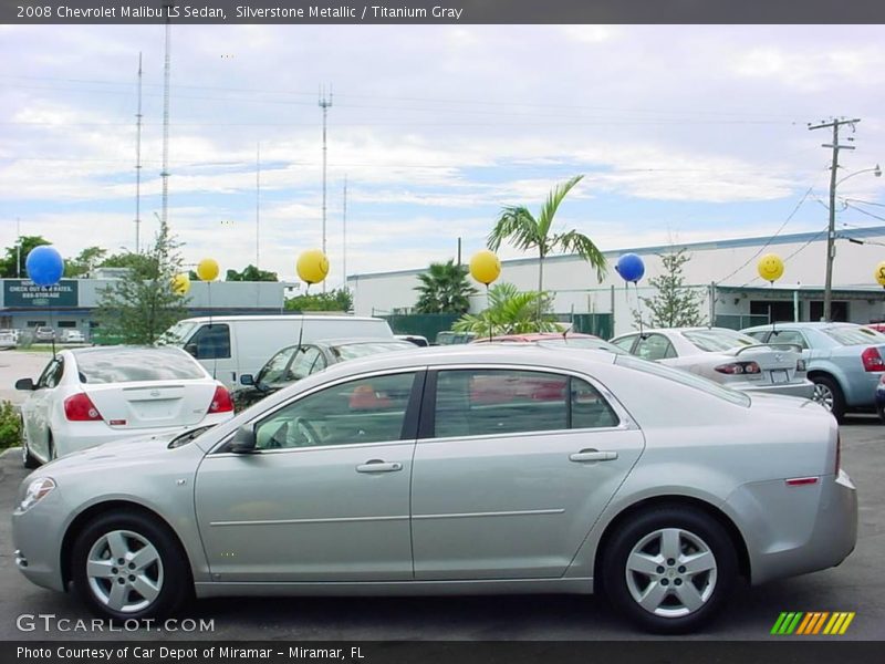 Silverstone Metallic / Titanium Gray 2008 Chevrolet Malibu LS Sedan