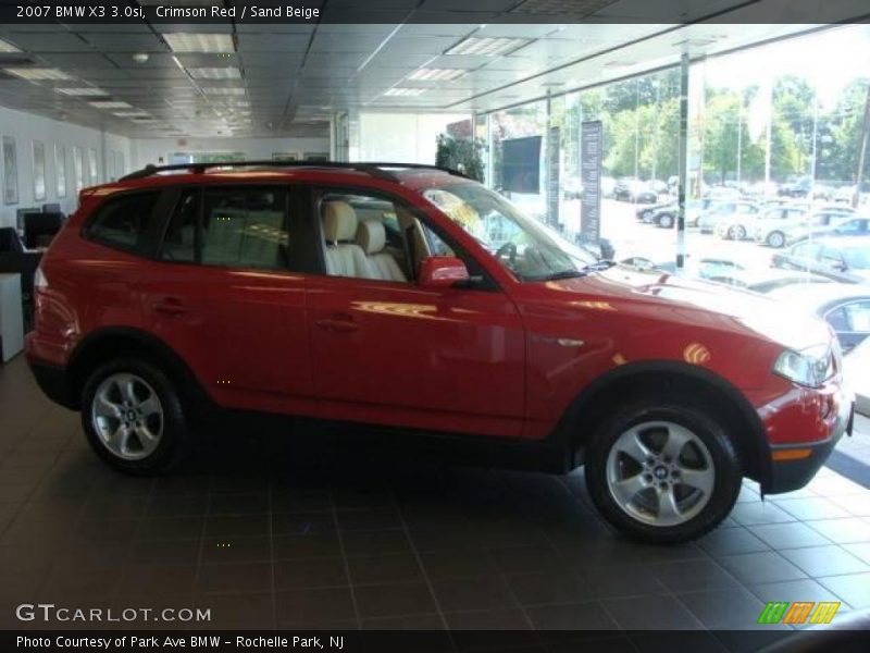 Crimson Red / Sand Beige 2007 BMW X3 3.0si