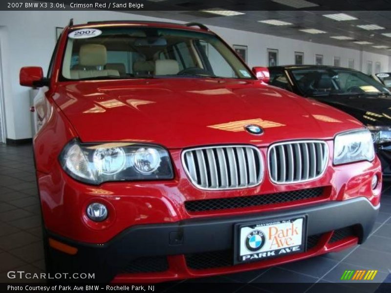 Crimson Red / Sand Beige 2007 BMW X3 3.0si