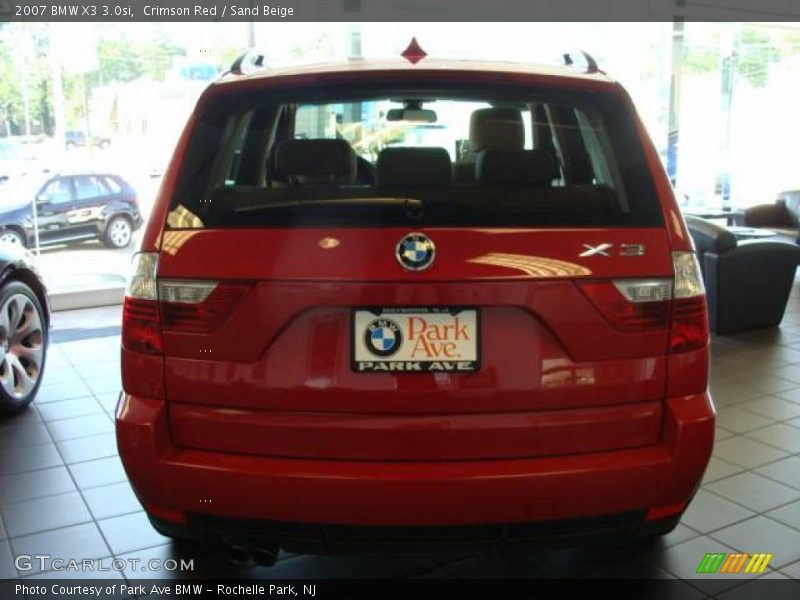 Crimson Red / Sand Beige 2007 BMW X3 3.0si