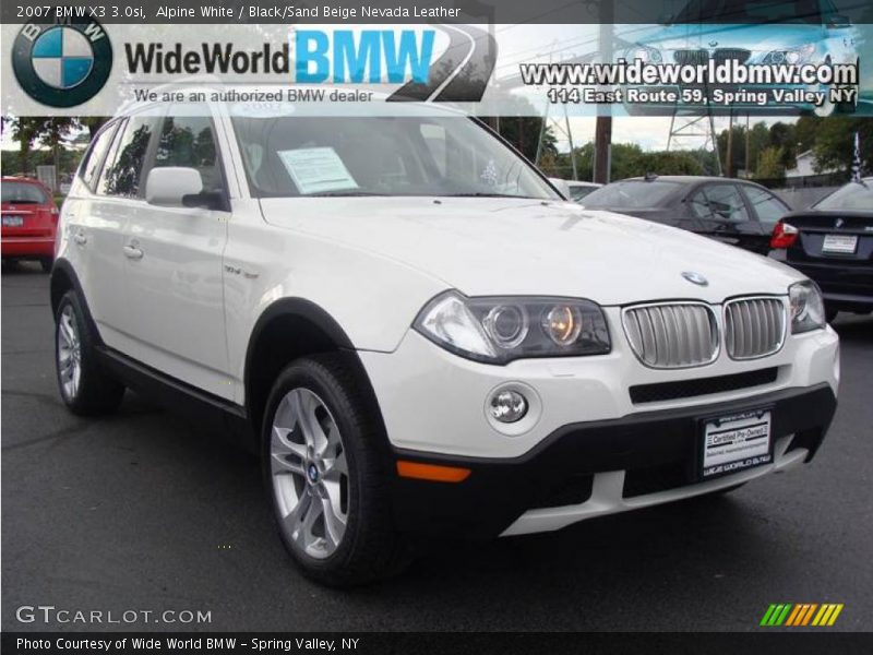 Alpine White / Black/Sand Beige Nevada Leather 2007 BMW X3 3.0si