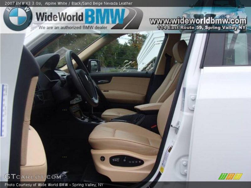 Alpine White / Black/Sand Beige Nevada Leather 2007 BMW X3 3.0si