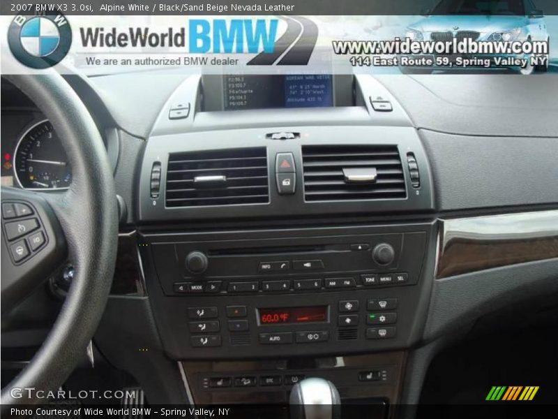 Alpine White / Black/Sand Beige Nevada Leather 2007 BMW X3 3.0si