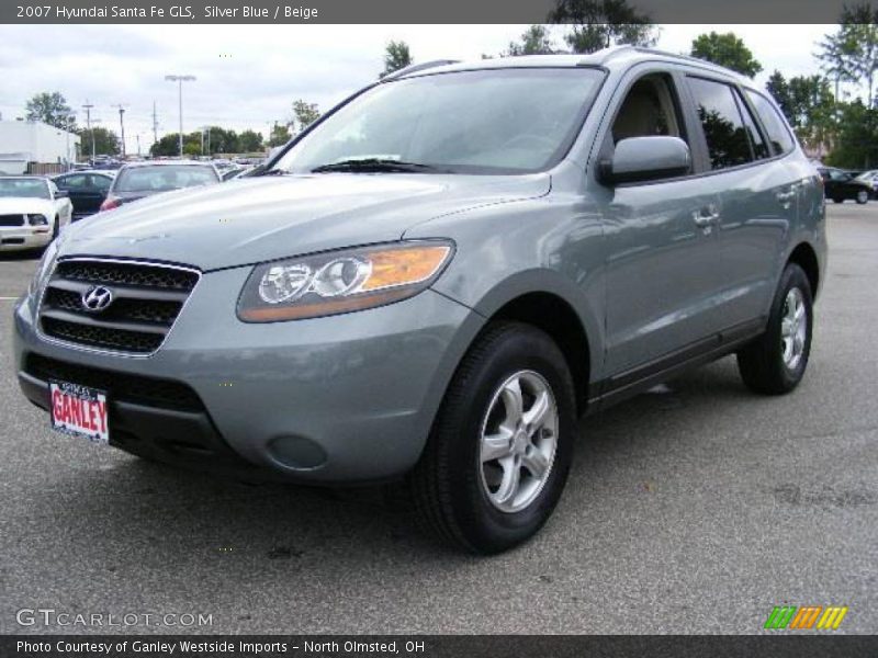 Silver Blue / Beige 2007 Hyundai Santa Fe GLS