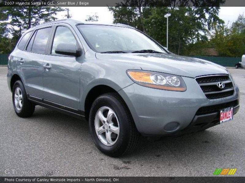 Silver Blue / Beige 2007 Hyundai Santa Fe GLS