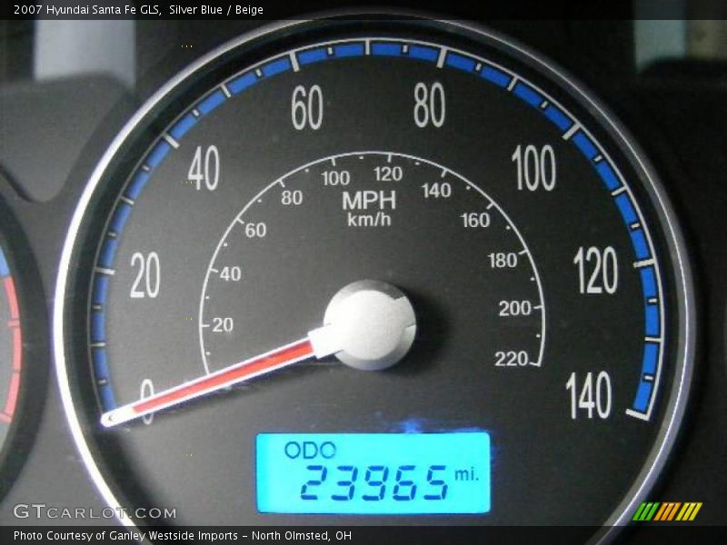 Silver Blue / Beige 2007 Hyundai Santa Fe GLS