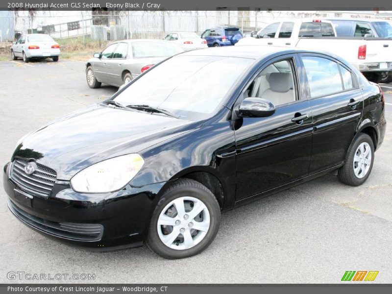 Ebony Black / Gray 2008 Hyundai Accent GLS Sedan
