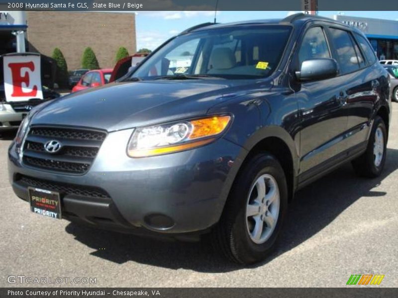 Slate Blue / Beige 2008 Hyundai Santa Fe GLS
