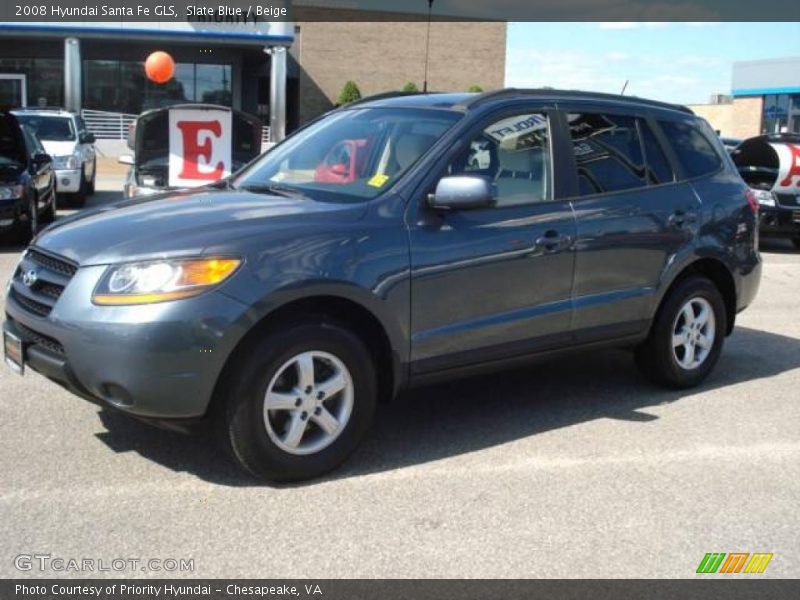 Slate Blue / Beige 2008 Hyundai Santa Fe GLS