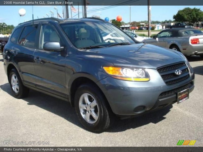 Slate Blue / Beige 2008 Hyundai Santa Fe GLS